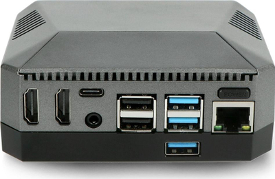 Kuti Argon40 Argon ONE M.2 për Raspberry Pi 4B, me ventilator ftohës, mban SSD M.2, gri