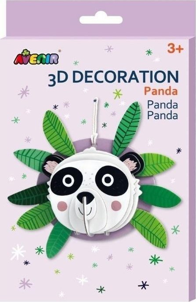 Креативен сет Avenir 3D Панда Junior, 5 делови, картон, црно и бело