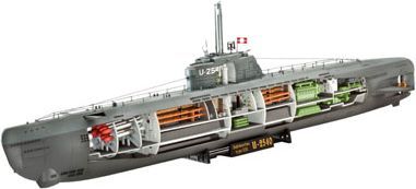 Model ndërtimi Revell Rv05078 U-boat XXI Type, shkalla 1:144, me interior, gri