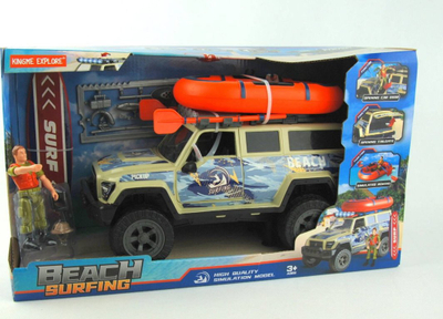 Lodër makinë Auto King Jeep, drita dhe tinguj, off road