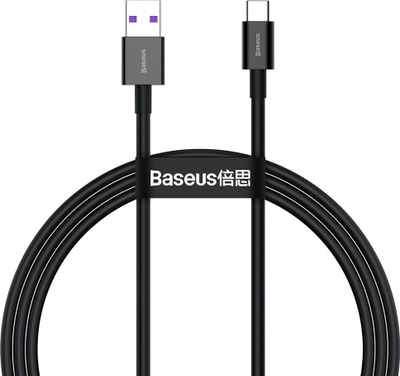 Kabllo USB Baseus BSU2667BLK, USB A me USB C, 1 m, 66W, e zezë