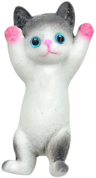 Mace lodër "squishy" prej gëzofi, ngjyrë e bardhë me gri, 13 x 6.5 cm