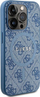 Kapak telefoni Guess 4G Collection Metal Logo MagSafe për iPhone 14 Pro, lëkurë ekologjike, blu