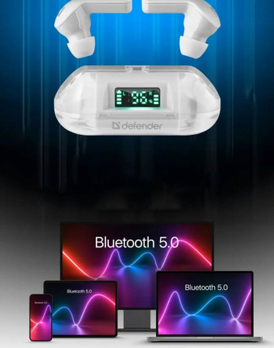 Kufje pa tel Defender Twins 916, Bluetooth 5.0, me kuti karikimi, të zeza