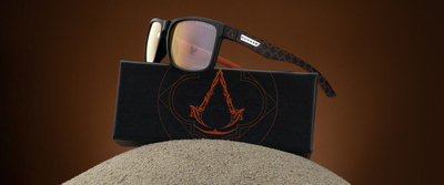Syze gaming GUNNAR Assassin's Creed Mirage Intercept, xhama Amber, bllokim dritë blu, indigo