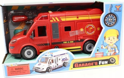 Kamion zjarri lodër Artyk The Fire Truck YW8088B, plastik, me detaje si në të vërtetë, i kuq
