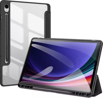 Kollë DUX DUCIS për Samsung Tab S10 Ultra, S10 Lite, S9 FE Plus, palosje trifold, mbajtëse për stylus, transparente