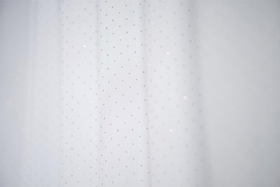 Perde dushi Diamond 180x200 cm, tekstil, model Diamond, e bardhë