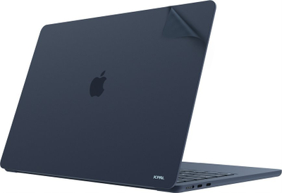 Set mbrojtës JCPAL MacGuard Two in One për MacBook Air 15\" M2 M3 M4, folie sipër edhe poshtë, çantë për laptop, e zezë