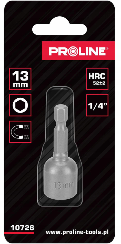 Bit kaçavide Proline 10726, kokë gjashtëkëndore 13mm, 1/4", magnetik