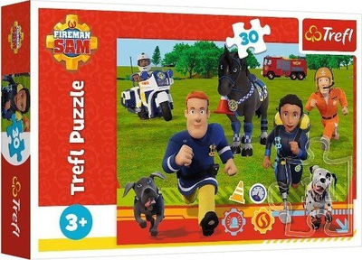 Puzzle Trefl Fireman Sam Ready to Help, 30 copa, për kalamaj