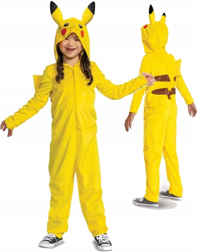 Kostum fëmijësh Pokemon Pikachu, onesie, madhësia 7 8 vjeç, i verdhë