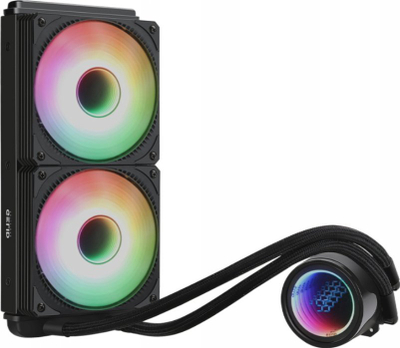 Ftohës uji AIO për CPU Gelid Solutions CC-AIO-240, radiator 240mm, 2x ventilator 120mm RGB, i zi