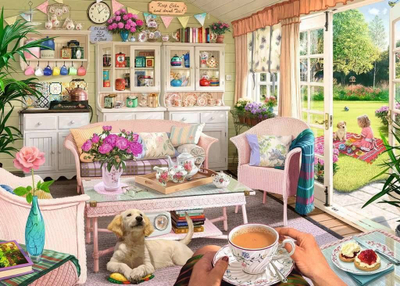 Puzzle Ravensburger The Tea House, 1000 copa, 70 x 50 cm, shumëngjyrësh