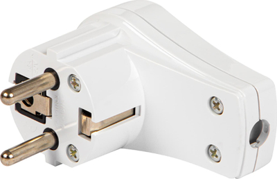 Prizë këndore me çelës Plastrol WT-16W W-99919, 16A 230V, me tokëzim, e bardhë
