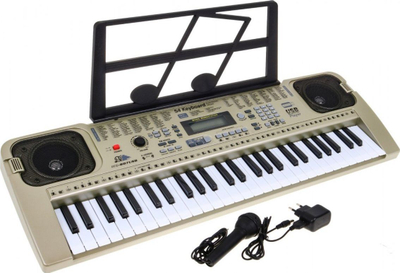 Piano elektronike për kalamoj MQ-807USB, 54 taste, hyrje USB, ngjyrë e artë