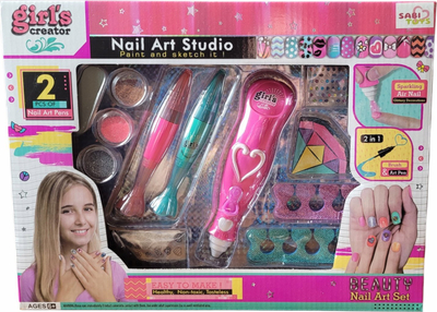 Set dekorimi thonjsh Rastar Magic, stilolapsa dekorimi, shkëlqyes e ngjitëse, shumëngjyrësh