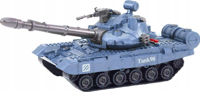 Lodër tank ushtarak Lean Toys DIY, për me ça e me ndërtu, me zëra, blu