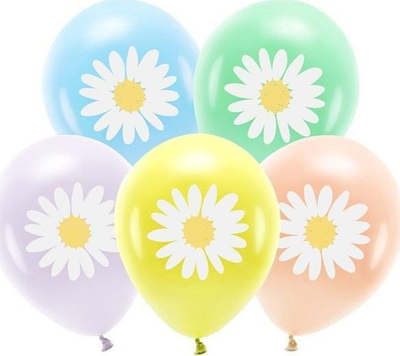 Balona Eco Balloons Daisies Mix, 30cm, pastel, shumëngjyrëshe