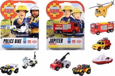 Lodëra automjete shpëtimi Simba Fireman Sam, metal 1:64, set miks, shumëngjyrëshe