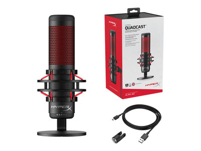 Mikrofon HyperX QuadCast - USB , e zezë/kuqe
