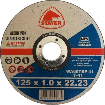 Disk prerës për hekur Stayer STANDARD T41, 125 x 1 x 22.23 mm, gri