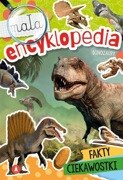 Libër enciklopedik Mała Encyklopedia Dinosaurs, për fëmijë, me ilustrime, shumëngjyrësh