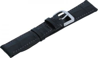 Rrip ore Zeppelin Leather Strap, lëkurë natyrale, 18mm, i zi