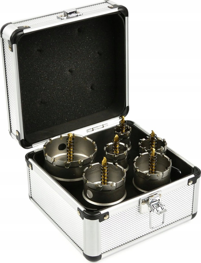 Set sharra rrethore për hekur Titanic, 22-65mm, 6 copa, në kuti alumini