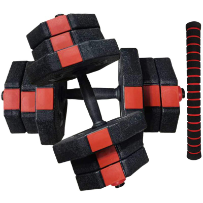 Set hantelash EB Fit 1033419, 2 x 10 kg, i rregullueshëm, i zi me të kuqe