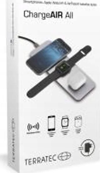 Безжичен полнач Terratec ChargeAIR All, универзален, USB Type-C, алуминиумска боја