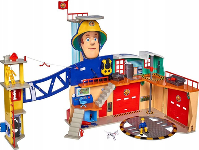Set loje Simba Fireman Sam Mega Fire Station XXL, stacion i madh zjarri, me drita dhe zëra, shumëngjyrësh