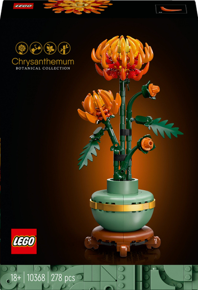 Set ndërtimi LEGO Icons Chrysanthemum 10368, dekorativ, shumëngjyrësh