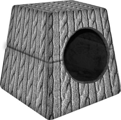 Shpi/krevat 2n1 për qen e mace Bertoni Braid M, 43x43x43 cm, gri
