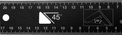 Shablon këndor Bahco 9045 B 200, 200mm, për kënde 45° edhe 90°, i zi