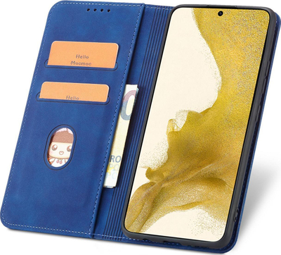 Këllëf telefoni Hurtel Magnet Fancy Case për Samsung Galaxy S23 Ultra, flip-portofol, me këmbëz, blu
