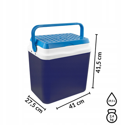 Kuti termike për piknik, 29.5L, për pako ftohëse, blu