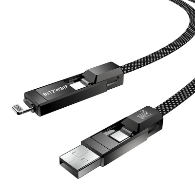 Kabllo karikimi BlitzWolf BW-HDC7 4-in-1, 240W, 1.2m, i zi