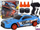 Makinë sportive me pult Leantoys, shkalla 1:24, rrota që ndërrohen, blu