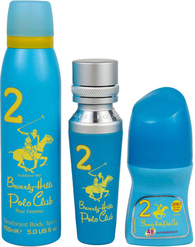 Set aromash Beverly Hills Polo Club Two për femra, EDT 50ml, roll on 50ml dhe deo 150ml