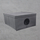Kuti organizuese GREY Medium Box, 48x36x19 cm, me dritare transparente, gri