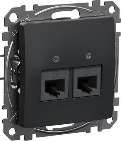 Prizë kompjuterike Schneider Electric Sedna Design GN.COMP.2XRJ45, 2x RJ45 Cat.6 UTP, anthracite