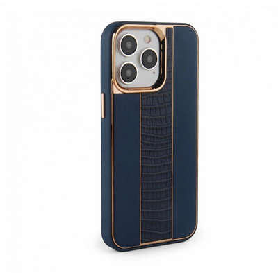 Mbrojtëse e pasme iLike për iPhone 14 Pro, lëkurë, blu e errët