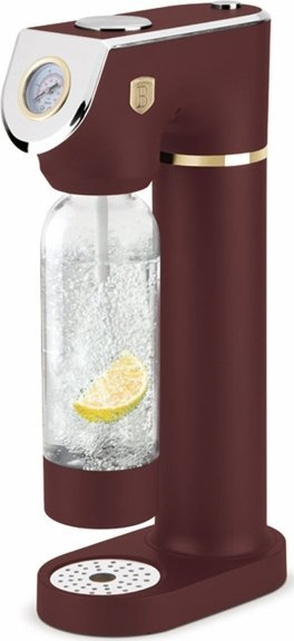 Saturator uji Berlinger Haus BH-8555 Leonardo, manometër, shishe 0.5L 1L, burgundy mat