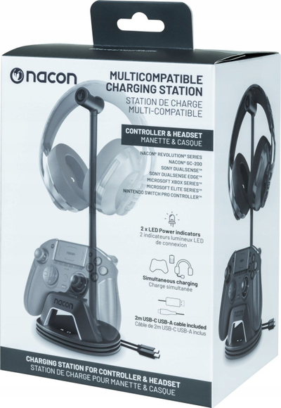 Stacion karikimi NACON Multi-charge Stand, për PlayStation 5, me LED, i bardhë