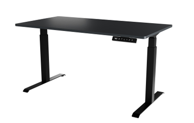 Tavolinë zyre Moon Long, elektrike me rregullim lartësie, 150x80 cm, antracit e zezë