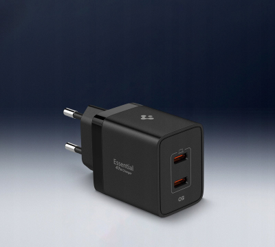 Karikues muri Spigen Essential EE472EU, 47W, karikon shpejt, i zi