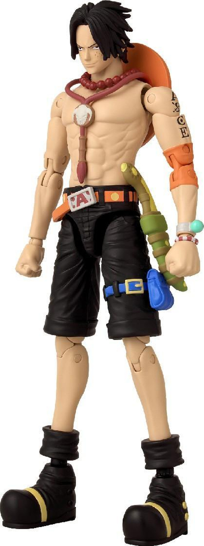Figurinë Bandai One Piece Anime Heroes Portgas D. Ace, artikuluese, me duar të këmbyeshme, shumëngjyrëshe