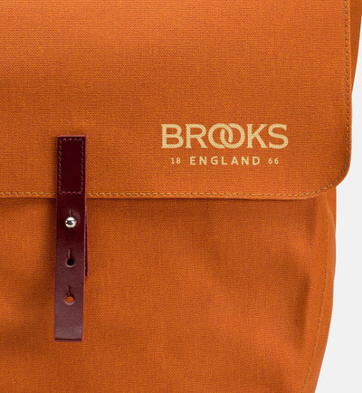 Çanta anësore biçiklete Brooks Brick Lane, 2x15L, pambuk i vaksuar, portokalli