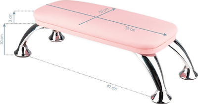 Mbajtëse dore për manikyr Activeshop Pink, 47cm, jastëk i butë, rozë